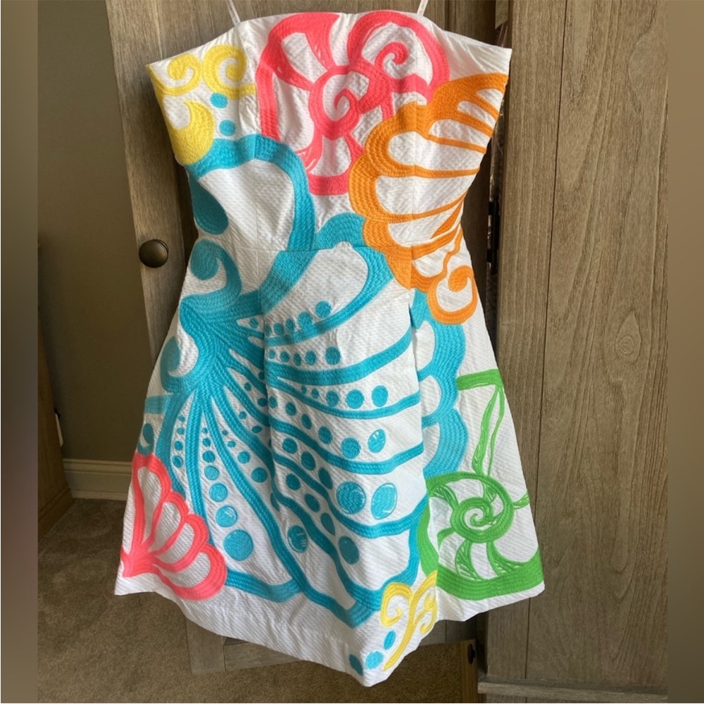 Lilly Pulitzer Resort White Chiquita Bonita Embroidered Blossom Dress Size 0